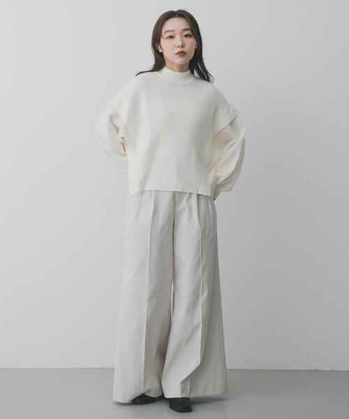 セール】『一部WEB限定カラー』ストレッチショルダータックセーター