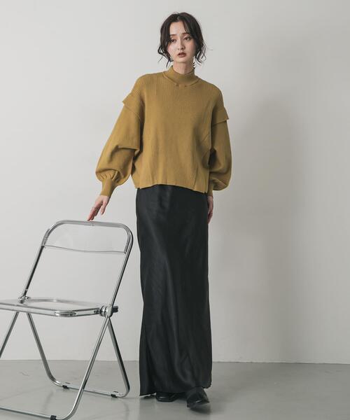 SENSE OF PLACE by URBAN RESEARCH(センスオブプレイスバイアーバンリサーチ)の「『一部WEB限定カラー』ストレッチショルダータックセーター(ニット/セーター・レディース・ブラック/オフホワイト/グレー/モカ/イエロー/レッド/ブルー・ONE)」の13枚目の写真