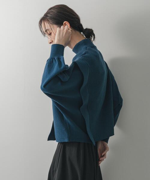 レザレグション　防風　ロゴ　ニット　ネイビー レザレグション 防風 ロゴ ニット ネイビー ウィメンズ