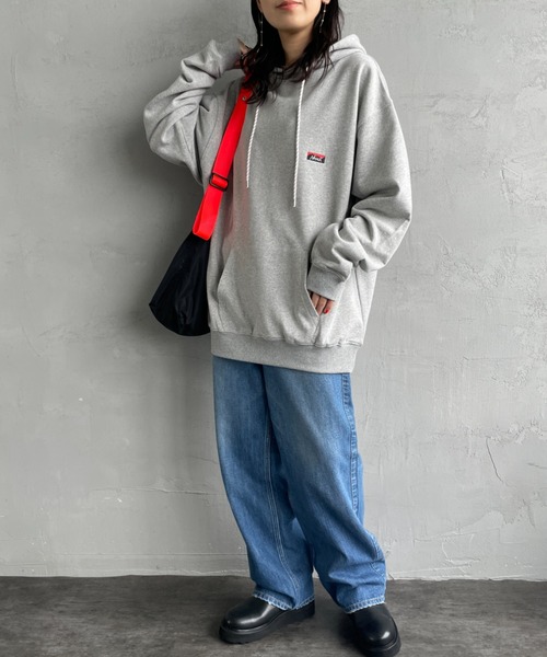 NANGA（ナンガ）の「[NANGA/ナンガ] 別注 フードロゴ刺繍 スウェットパーカー（パーカー・レディース・グレー/ブラック・S/M/L）」の7枚目の写真