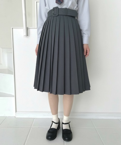 ETHOS グレー プリーツスカート ストレッチウールフラノ プリーツスカート(スカート)｜EPOCA(エポカ)の