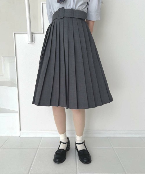 太ベルト付きプリーツスカート（スカート）｜F i.n.t（フィント）の