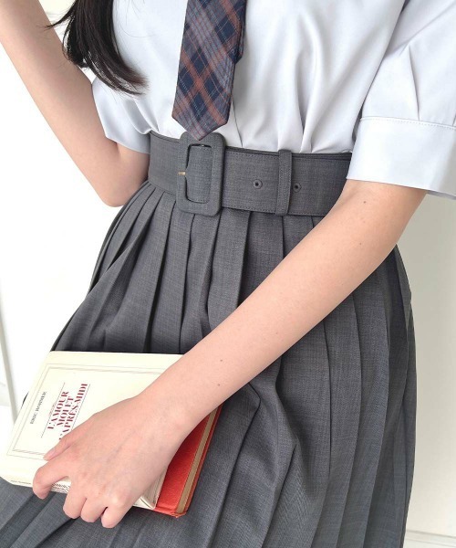 F i.n.t（フィント）の「太ベルト付きプリーツスカート/fint フィント（スカート・レディース・グリーン/ブラウン/グレー・FREE）」の16枚目の写真