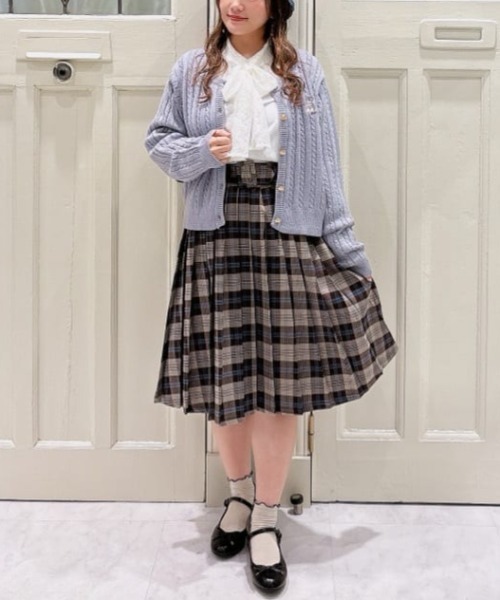 F i.n.t（フィント）の「太ベルト付きプリーツスカート/fint フィント（スカート・レディース・グリーン/ブラウン/グレー・FREE）」の7枚目の写真