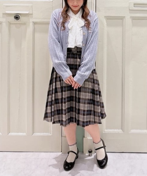 F i.n.t（フィント）の「太ベルト付きプリーツスカート/fint フィント（スカート・レディース・グリーン/ブラウン/グレー・FREE）」の8枚目の写真