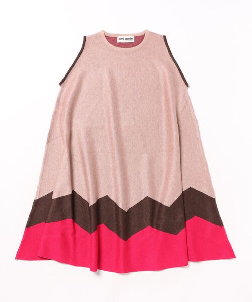 セール】ノースリーブギザギザAラインワンピース（ワンピース）｜ami