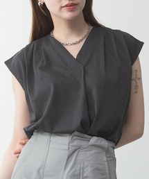 ブラウス風タックスキッパー フレンチ袖Tシャツ