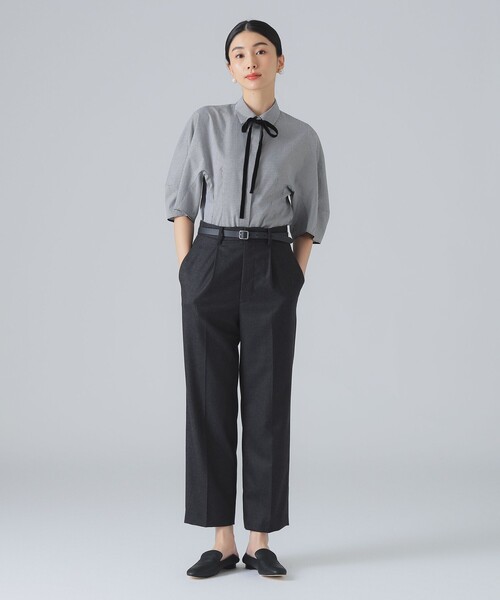 EFFE BEAMS(エッフェビームス)の「1タック パンツ(スラックス・レディース・チャコールグレー/ブラウン・36/38/40)」の8枚目の写真