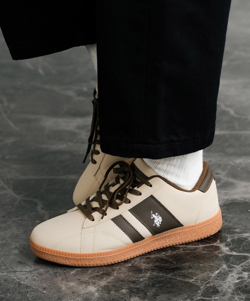 U.S. POLO ASSN.(ユーエスポロアッスン)の「U.S.POLO ASSN. ユーエスポロアッスン ワンポイントロゴ厚底クラシックローカットスニーカー(スニーカー・メンズ・ベージュ/ブラック/ホワイト・25cm/26cm/27cm)」の3枚目の写真