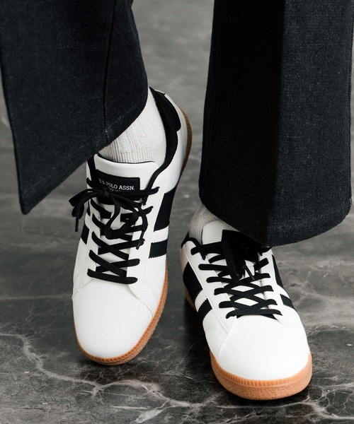 U.S. POLO ASSN.(ユーエスポロアッスン)の「U.S.POLO ASSN. ユーエスポロアッスン ワンポイントロゴ厚底クラシックローカットスニーカー(スニーカー・メンズ・ベージュ/ブラック/ホワイト・25cm/26cm/27cm)」の14枚目の写真