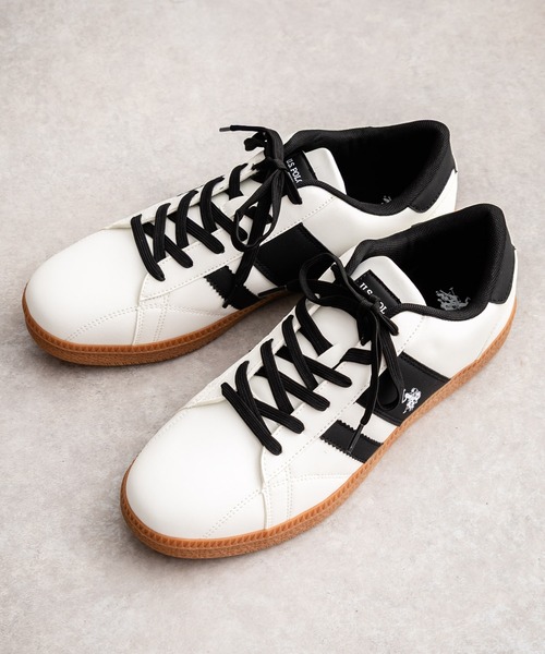 U.S. POLO ASSN.(ユーエスポロアッスン)の「U.S.POLO ASSN. ユーエスポロアッスン ワンポイントロゴ厚底クラシックローカットスニーカー(スニーカー・メンズ・ベージュ/ブラック/ホワイト・25cm/26cm/27cm)」の10枚目の写真