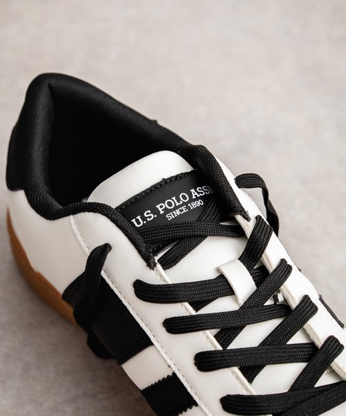 U.S. POLO ASSN.(ユーエスポロアッスン)の「U.S.POLO ASSN. ユーエスポロアッスン ワンポイントロゴ厚底クラシックローカットスニーカー(スニーカー・メンズ・ベージュ/ブラック/ホワイト・25cm/26cm/27cm)」の4枚目の写真