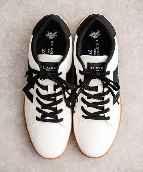 U.S. POLO ASSN.(ユーエスポロアッスン)の「U.S.POLO ASSN. ユーエスポロアッスン ワンポイントロゴ厚底クラシックローカットスニーカー(スニーカー・メンズ・ベージュ/ブラック/ホワイト・25cm/26cm/27cm)」の7枚目の写真