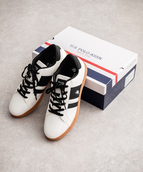 U.S. POLO ASSN.(ユーエスポロアッスン)の「U.S.POLO ASSN. ユーエスポロアッスン ワンポイントロゴ厚底クラシックローカットスニーカー(スニーカー・メンズ・ベージュ/ブラック/ホワイト・25cm/26cm/27cm)」の9枚目の写真
