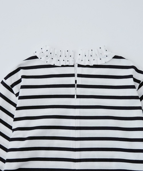 LA MARINE FRANCAISE（マリン フランセーズ）の「フリル襟バレルスリーブプルオーバー（Tシャツ/カットソー・レディース・サックスブルー/ネイビー系・FREE）」の8枚目の写真