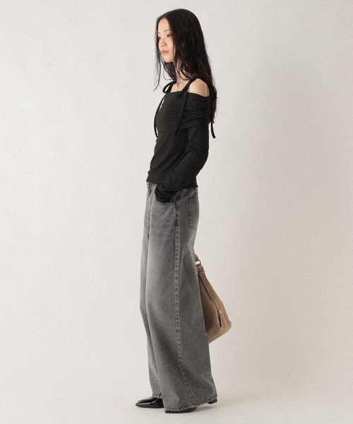 Heather(ヘザー)の「肩リボンオフショルカットソー 590332(Tシャツ/カットソー・レディース・ブラック/チャコールグレー/グレー・FREE)」の20枚目の写真