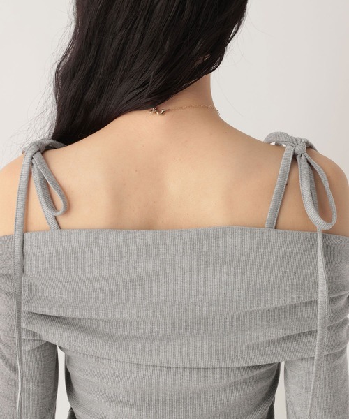 Heather(ヘザー)の「肩リボンオフショルカットソー 590332(Tシャツ/カットソー・レディース・ブラック/チャコールグレー/グレー・FREE)」の13枚目の写真