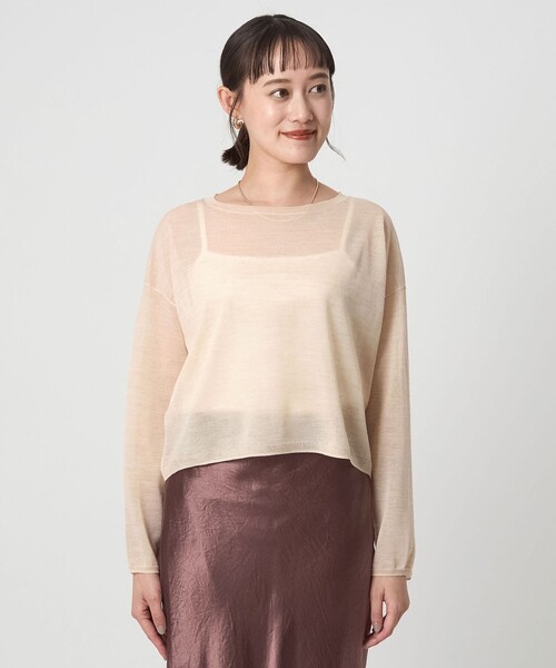 green label relaxing（グリーンレーベルリラクシング）の「シアー ニット プルオーバー（ニット/セーター・レディース・ライトブルー/ダークグレー/ナチュラル・FREE）」の14枚目の写真