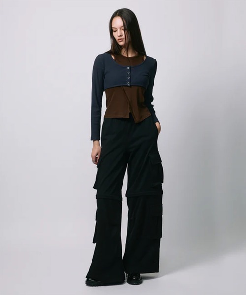 led.tokyo（レッドトウキョウ）の「【led.tokyo】2PIECE TOPS/2ピーストップス（Tシャツ/カットソー・レディース・ネイビー/レッド/ブラック・FREE）」の15枚目の写真