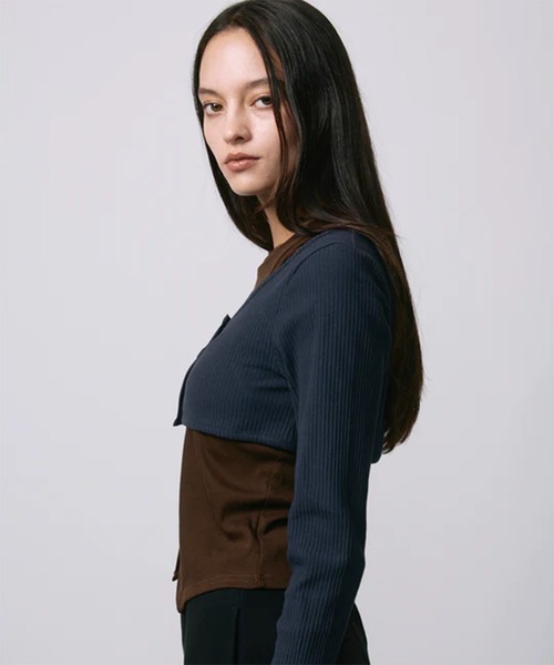 led.tokyo（レッドトウキョウ）の「【led.tokyo】2PIECE TOPS/2ピーストップス（Tシャツ/カットソー・レディース・ネイビー/レッド/ブラック・FREE）」の20枚目の写真