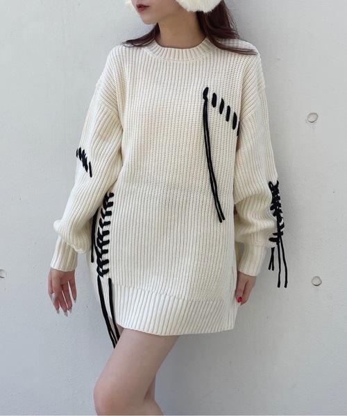 ステッチニットワンピース（ワンピース）｜one way（ワンウェイ