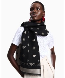 EMPORIO ARMANI | 【エンポリオ アルマーニ】ダブルフェイスストール ウール混紡 ジャカードパターン(ストール/ショール)