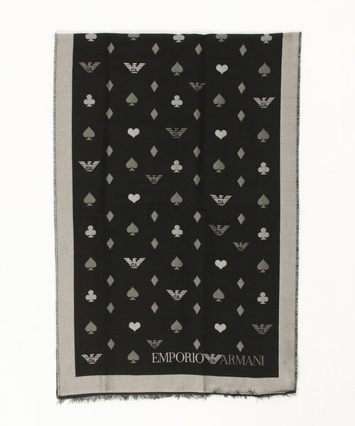 EMPORIO ARMANI(エンポリオアルマーニ)の「【エンポリオ アルマーニ】ダブルフェイスストール ウール混紡 ジャカードパターン(ストール/ショール・レディース・ブラック・FREE)」の5枚目の写真
