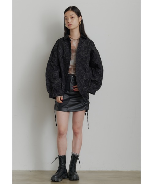 SEN TOKYO(セントーキョー)の「サイドギャザー レザーミニスカート(スカート・レディース・ブラウン/ブラック/アイボリー・SMALL/MEDIUM)」の8枚目の写真