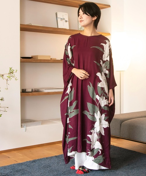 カヤ(カヤ)の「【カヤ】百合薫ワンピース(ワンピース・レディース・スミクロ/ネイビー/パープル系その他・FREE)」の3枚目の写真