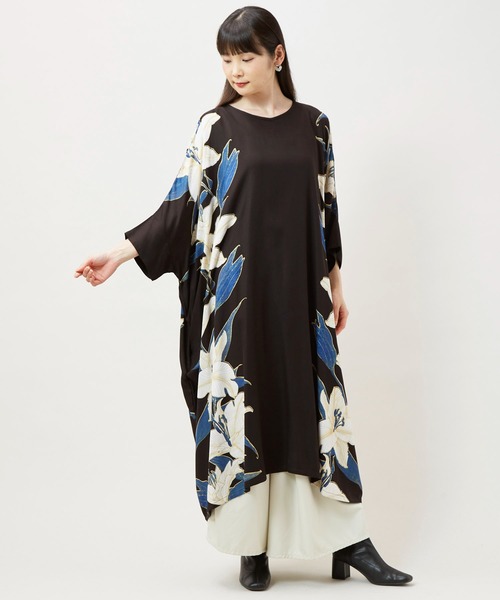 カヤ(カヤ)の「【カヤ】百合薫ワンピース(ワンピース・レディース・スミクロ/ネイビー/パープル系その他・FREE)」の10枚目の写真