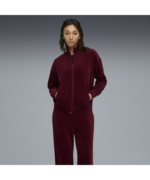 PUMA（プーマ）の「PUMA プーマ ウィメンズ ベロア リブ リラックスド スーツ 上下セット（ジャージ・レディース・ブラック/ピンク系その他2・SMALL/MEDIUM/LARGE/X-LARGE）」の14枚目の写真