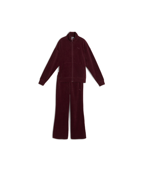 PUMA（プーマ）の「PUMA プーマ ウィメンズ ベロア リブ リラックスド スーツ 上下セット（ジャージ・レディース・ブラック/ピンク系その他2・SMALL/MEDIUM/LARGE/X-LARGE）」の4枚目の写真