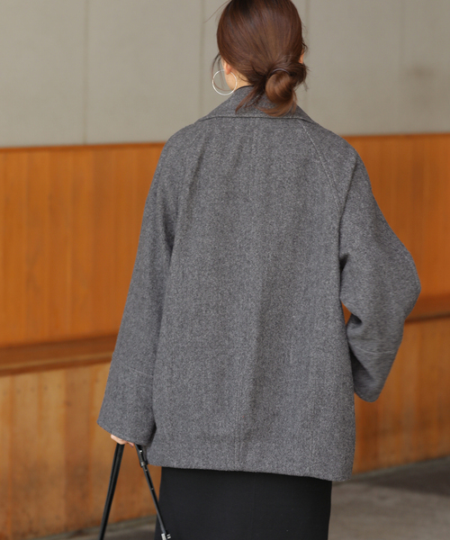 JOURNAL STANDARD relume（ジャーナルスタンダード　レリューム）の「《追加》尾州ウールスーパー100モッサPコート（ピーコート・レディース・チャコールグレー/ネイビー/ブラウン・38/36）」の6枚目の写真
