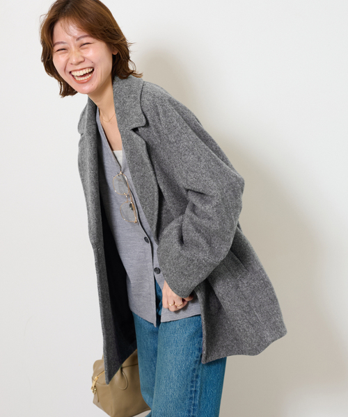 JOURNAL STANDARD relume（ジャーナルスタンダード　レリューム）の「《追加》尾州ウールスーパー100モッサPコート（ピーコート・レディース・チャコールグレー/ネイビー/ブラウン・38/36）」の19枚目の写真