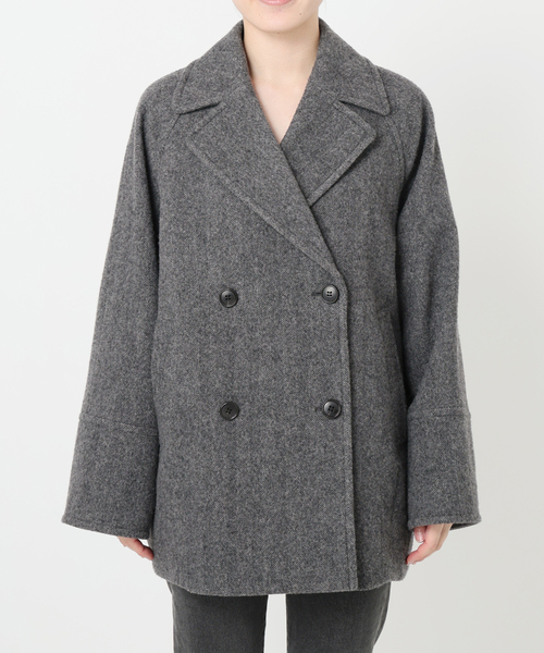 美品✨今季完売品✨rerum 尾州wool ピーコート 一部店舗+WEB限定追加》尾州ウールショートPコート（ピーコート