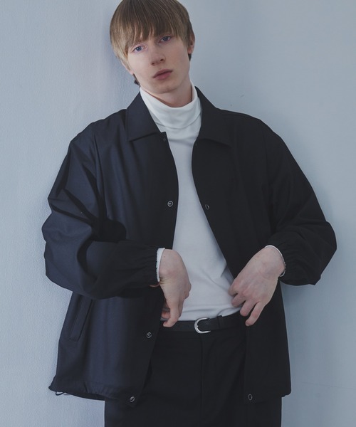 SLICK(スリック)の「【SLICK/スリック】T/R Gabardine Stretch Coach Jacket/TRギャバジンストレッチコーチジャケット/セットアップ(ブルゾン・メンズ・ブラック/チャコールグレー/ブラウン・3/1/2)」の2枚目の写真