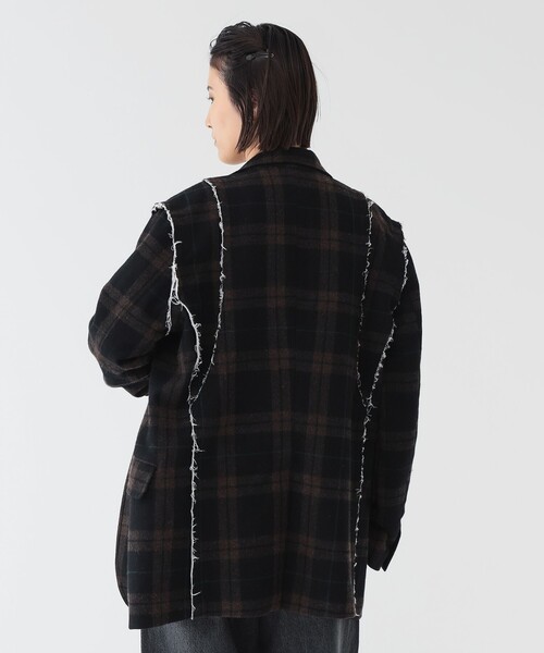 maturely（マチュアリー）の「【2/5再値下げ】リサイクルウール カットオフ ジャケット（テーラードジャケット・レディース・ブラウン/ネイビー・1/0）」の5枚目の写真