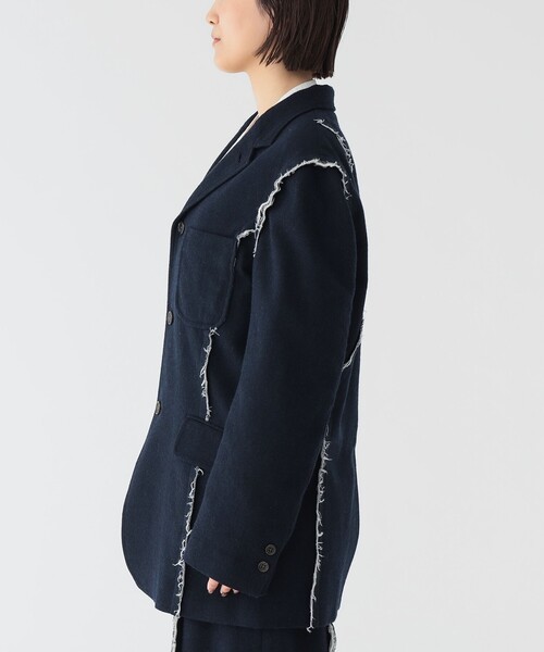 maturely（マチュアリー）の「【2/5再値下げ】リサイクルウール カットオフ ジャケット（テーラードジャケット・レディース・ブラウン/ネイビー・1/0）」の12枚目の写真