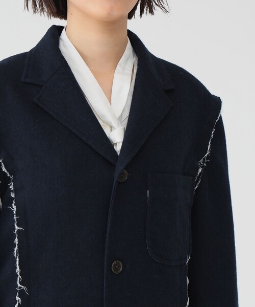 maturely（マチュアリー）の「【2/5再値下げ】リサイクルウール カットオフ ジャケット（テーラードジャケット・レディース・ブラウン/ネイビー・1/0）」の14枚目の写真
