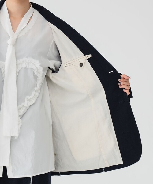 maturely（マチュアリー）の「【2/5再値下げ】リサイクルウール カットオフ ジャケット（テーラードジャケット・レディース・ブラウン/ネイビー・1/0）」の18枚目の写真