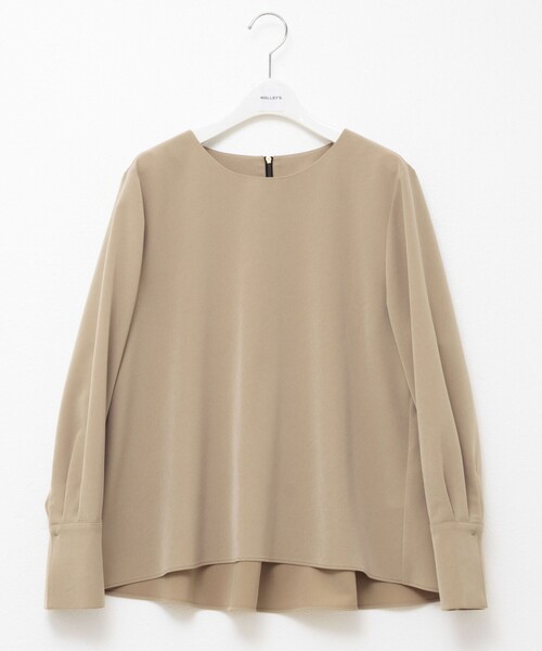 NOLLEY’S（ノーリーズ）の「《セットアップ対応》ウォッシャブルストレッチギャババックフレアブラウス（シャツ/ブラウス・レディース・ブラック/ベージュ・38）」の12枚目の写真