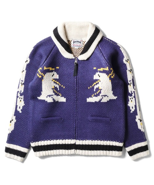HOUSTON(ヒューストン)の「HOUSTON カウチンセーター(BEAR)(カーディガン/ボレロ・メンズ・ブラック/ブルー/マルーン・LARGE/MEDIUM/X-LARGE)」の3枚目の写真