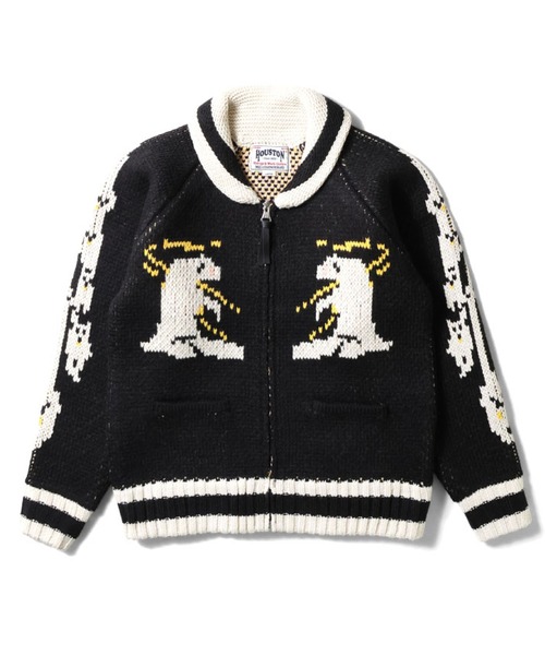 HOUSTON(ヒューストン)の「HOUSTON カウチンセーター(BEAR)(カーディガン/ボレロ・メンズ・ブラック/ブルー/マルーン・LARGE/MEDIUM/X-LARGE)」の2枚目の写真
