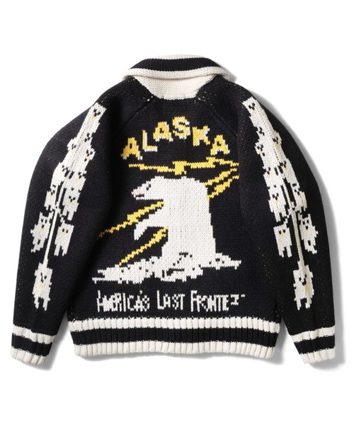 HOUSTON(ヒューストン)の「HOUSTON カウチンセーター(BEAR)(カーディガン/ボレロ・メンズ・ブラック/ブルー/マルーン・LARGE/MEDIUM/X-LARGE)」の4枚目の写真