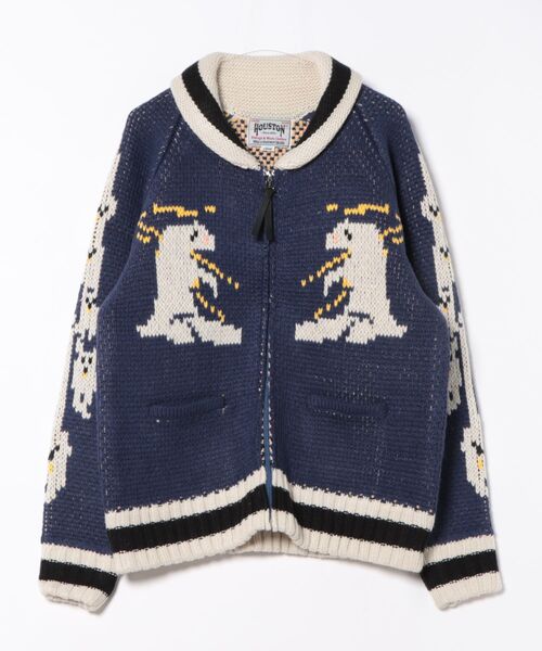 HOUSTON(ヒューストン)の「HOUSTON カウチンセーター(BEAR)(カーディガン/ボレロ・メンズ・ブラック/ブルー/マルーン・LARGE/MEDIUM/X-LARGE)」の10枚目の写真