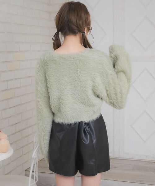 ems excite（エムズエキサイト）の「キラキラシャギーカーデ（カーディガン/ボレロ・レディース・チャコールグレー/オフホワイト/ピンク/グリーン・FREE）」の17枚目の写真