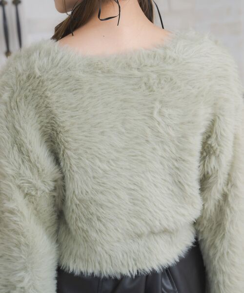 ems excite（エムズエキサイト）の「キラキラシャギーカーデ（カーディガン/ボレロ・レディース・チャコールグレー/オフホワイト/ピンク/グリーン・FREE）」の13枚目の写真