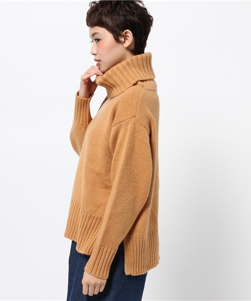 mystic（ミスティック）の「【mystic】オフタートルニット（ニット/セーター・レディース・カーキ/キャメル/オフホワイト/ブラック・ﾌﾘ-）」の12枚目の写真