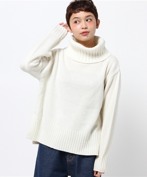 mystic（ミスティック）の「【mystic】オフタートルニット（ニット/セーター・レディース・カーキ/キャメル/オフホワイト/ブラック・ﾌﾘ-）」の17枚目の写真