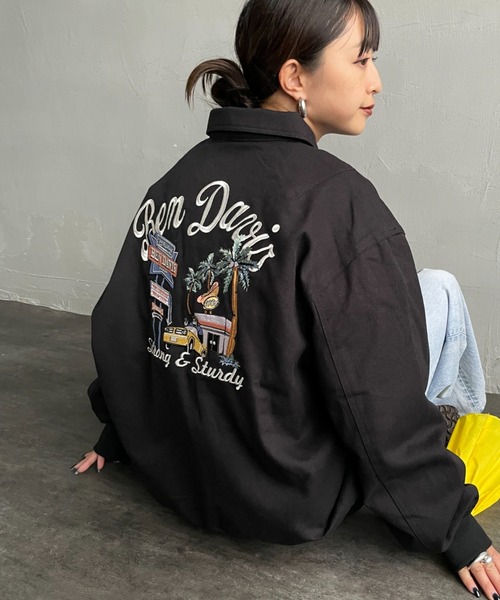 【フェード感◎】BEN DAVIS ダックジャケット　ブラック Lサイズ WEB限定】[BEN DAVIS/ベンデイビス] コットンダック スーベニア